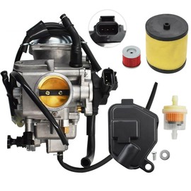 YJGZSVK Carburetor For Honda Foreman Rubicon 500 TRX500FA TRX500FPA 500 TRX500F Foreman 500 TRX500FE TRX500FM TRX500TM 4X4 2005-2011 Replaces 16100-HN2-023 16100-HN2-A25 Air Oil Filter
