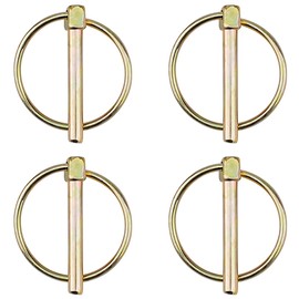 EMSNOVA® Folding Cotter Pins 6 mm x 45 mm Round - Pack of 4 | Yellow Galvanised Safety Cotter Pin with Spring Bracket | Rustproof & Durable | For Trailers, Tractors, Boats, Trucks & Agricultural