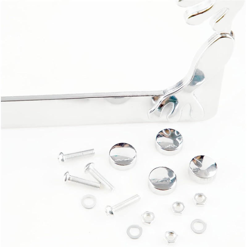 Chrome Frog License Plate Frames, 3D Horror License Plate Frames