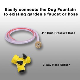 iMounTEK Hygienic Dog/Pet Geyser Water Fountain (41" Hose, Prevents Your Pet from Drinking Stagnant Water, Paw Design, Durable Steel, Water Safe, Encourages Drinking)
