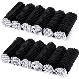 Tbestmax 1200 Pcs Cepillo Micro Aplicador, Micro Hisopos, Pestañas Desechables para Extensión de Pestañas (Negro)