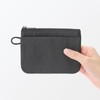 MUJI 84473869 Wrinkle Nylon Flat Pouch, Dark Gray, M, Approx.
