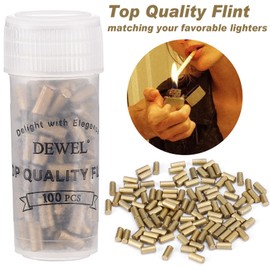 DEWEL Flint Lighter Striker, Flint Lighter Replacement, Lighter Refill, Lighter Fuel, Lighter Flint Refills, Gas Lighter Refill, Torch Striker, Flint Stone for Petrol or Gas Lighter, with Wick