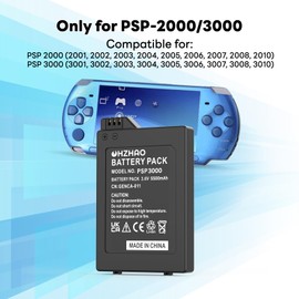 OHZHAO 2pack 5500mAh Rechargeable PSP 3000 Battery, 2025 New Upgrade High Capacity 3.6V Battery for PSP 3000 / PSP Slim 2000 PSP-S110 Console, PSP-2001, PSP-3000, PSP-3001 PSP Slim Console etc