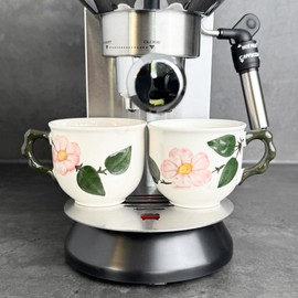 Stainless Steel Drip Tray for DeLonghi Dedica Enlarged Drip Rack with Splash Guard, Space for 2 Cups, Compatible with EC 685 and EC 885 - Made in Germany