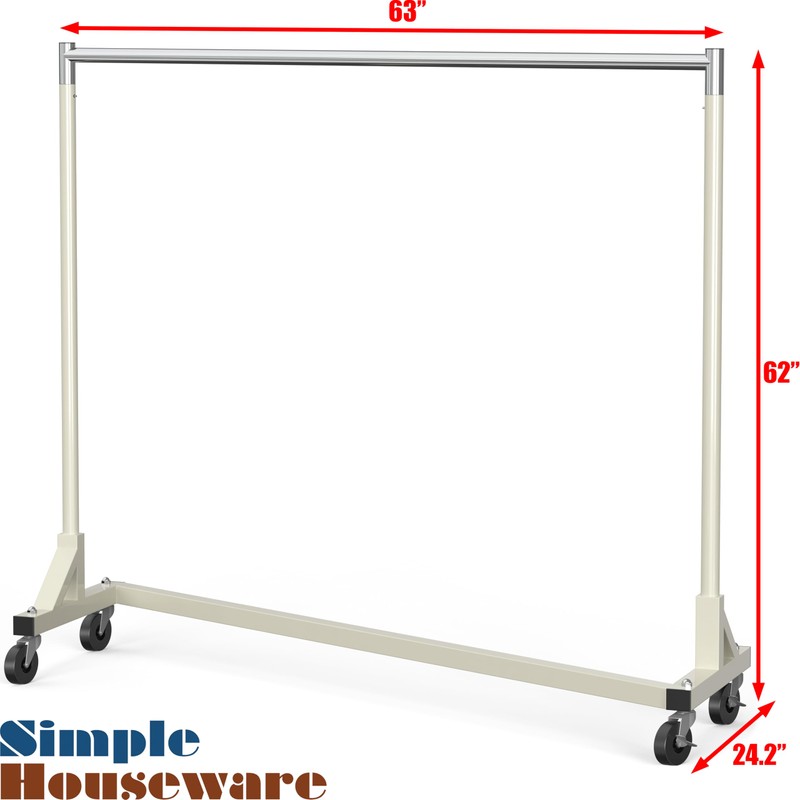 Simple Houseware Industrial Grade Z-Base Garment Rack, 500lb Load with