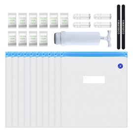 Filament Aufbewahrungsbeutel Set, 3D Drucker Vakuumbeutel Kit Wiederverwendbar Vakuum versiegelte Feuchtigkeitsdicht 10 Beutel mit 10 Trockenmitteln und 1 Handpumpe für 3D Drucker Glühfaden Lagerung