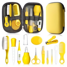 Infant Safety Care Set with Hair Brush, Comb, Nail Clippers (Yellow)