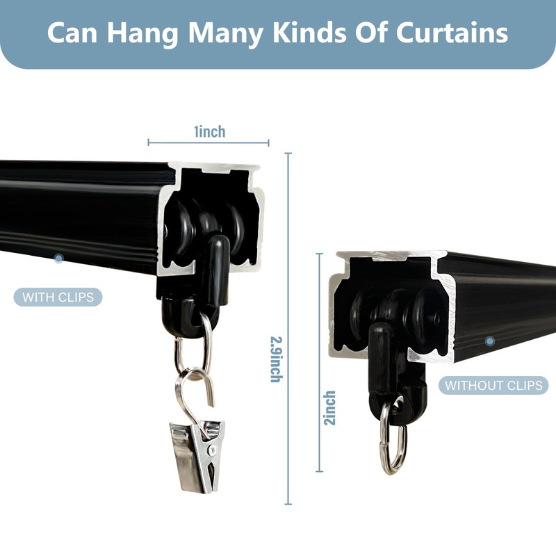 Hoeflife Curtain Track Ceiling Mount heavy duty sliding Curtains Tracks