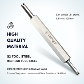 Tire Valve Stem Removal Tool Kit, Includ Presta Valve Core Removal Tool, Stainless Steel Dual Head Schrader Valve Removal Tool, 6Pcs Valve Core for Car Motorcycle Truck Bike, ect. Standard Valve Cores