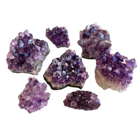 GAF TREASURES Racimo de amatista profunda uruguaya cruda caja de la colección: 6-8 onzas, 5-8 piezas de amatista natural, geoda de amatista, drusa de amatista