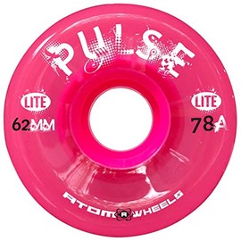 Atom Skates Quad Roller Wheels/Outdoor/Hardness 78A / 62x33 Pink Pulse Lite / 2 Packs - 8 Wheels