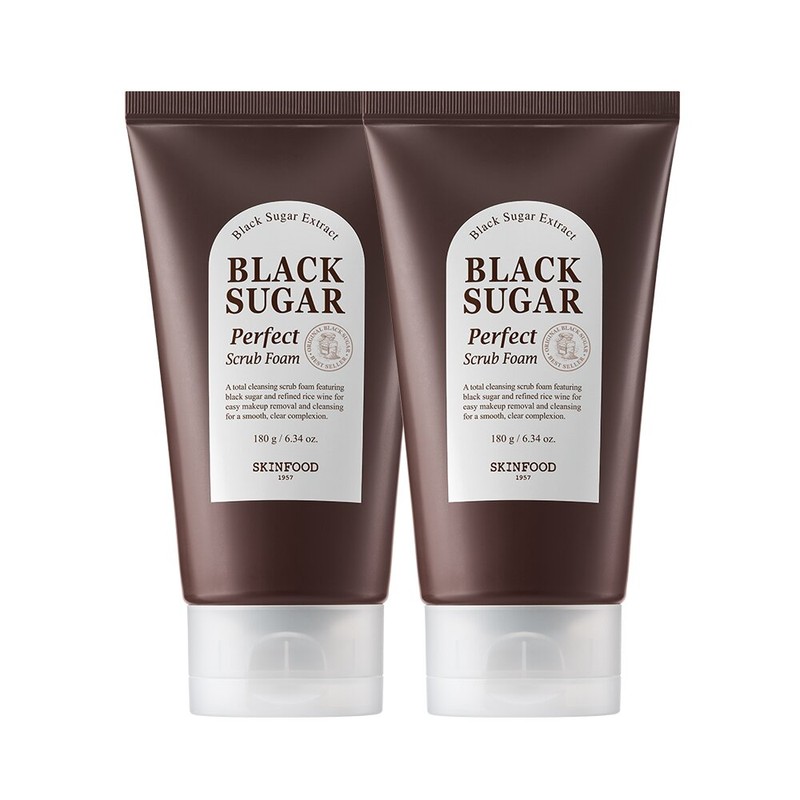 SKINFOOD Black Sugar Perfect Scrub Foam Double Set - SKINFOOD