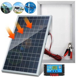 KEEPAK Trickle 30W Solar Panel 12V Charger Battery Charger Kit Maintainer Boat Car RV