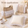 White Lace Ribbon, 1.8" x 6 Yards Double Layer Ruffle
