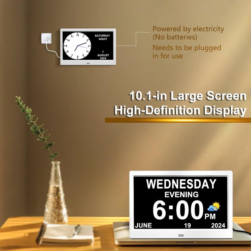 Extra Large Impaired Vision Digital Alarm Clock with Day and