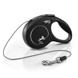 FLEXI New Classic Cord Retractable Cat Leash - X-Small – 10 ft., Black | Tangle-Free Pet Walking Leash with One-Handed Brake, Pause, Lock | German Quality Product