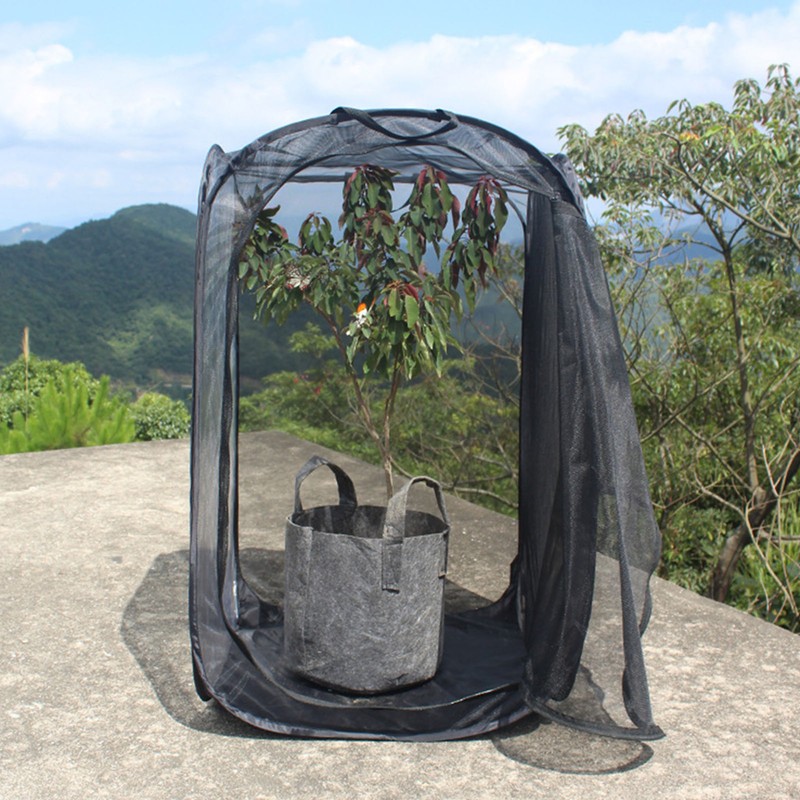 Black Collapsible Foldable Ventilated Insect Light Transmission Mesh Cage House