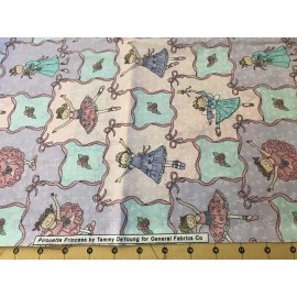 General Fabrics Pirouette  Princess Glitter 100% cotton fabric sold by the yard #1561