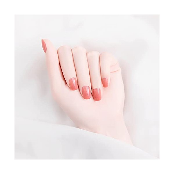 24pcs Removable Solid Color Nail Tips Shallow Tight Color Nail