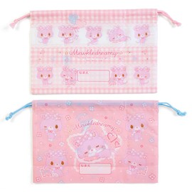 myu-kurudori-mi- Lunch Drawstring bag 2 Piece Set (Check)
