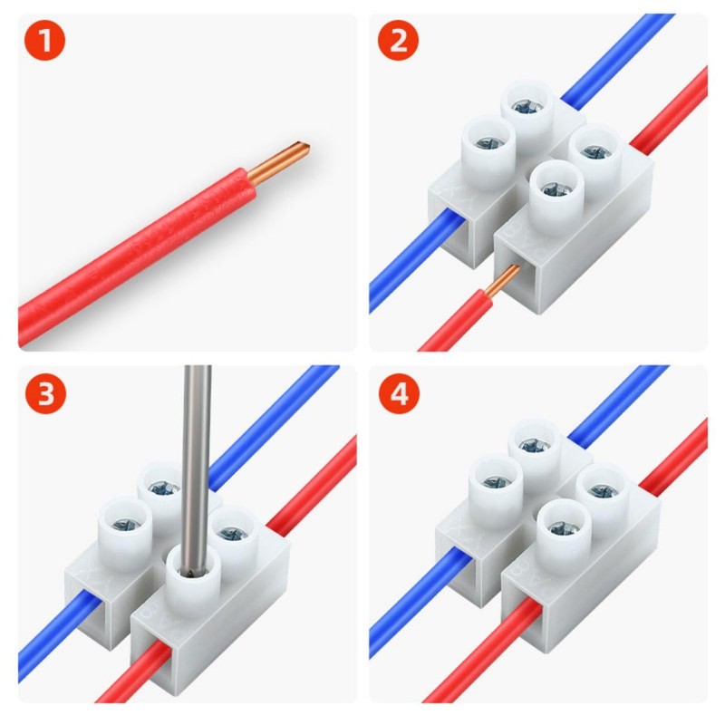 HRLORK Terminal Block 12 Way Electrical Connector Block Strip Dual