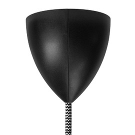 TBI Ceiling Canopy Two Piece | Easy Assembly without Tools | Design Canopy Black | Canopy Lamp Large Diameter 9 cm Made of Plastic for Lamp Hanging