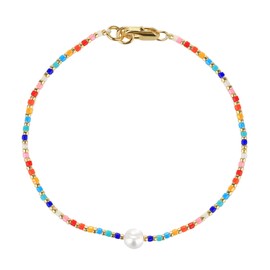 KELITCH Women Friendship Bracelets Miyuki Beads Bracelets Boho Shell Pearl Beads Strand Bracelets