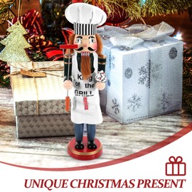 IMIKEYA Nutcracker Funny Xmas Puppet Ornament Christmas Cook Puppet Xmas Soldier Figures Christmas Puppet Ornament Christmas Decorations Xmas Decor Indoor Ornament Xmas Party Decor Wood