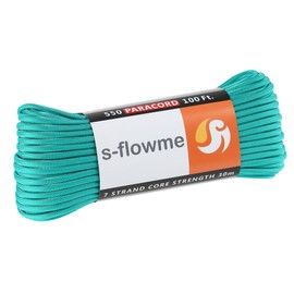S-flowme Paracord 7 Cores, 0.2 inches (4 mm) x 98.8 ft (30 m), 60 Colors, Load Capacity: 551.3 lbs (250 kg), Crafts, Paracord Accessories, For Outdoor Activities, Camping, Tents, Tarp, Tie Rope A21,