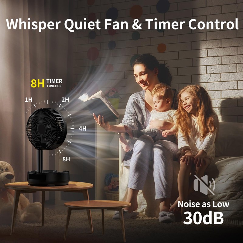 Socool 40000mAh Portable Fan Foldable Battery Rechargeable with 8 Speed