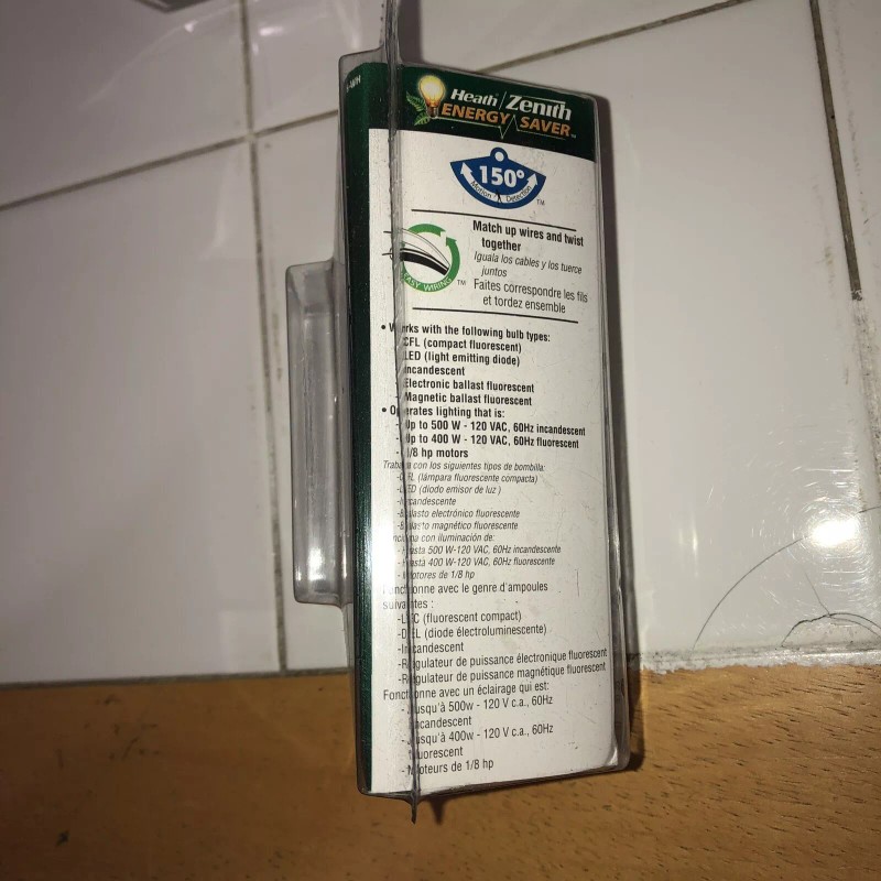 Zenith Heath Zenith motion lighting control SL-6115-WH 150 degree energy