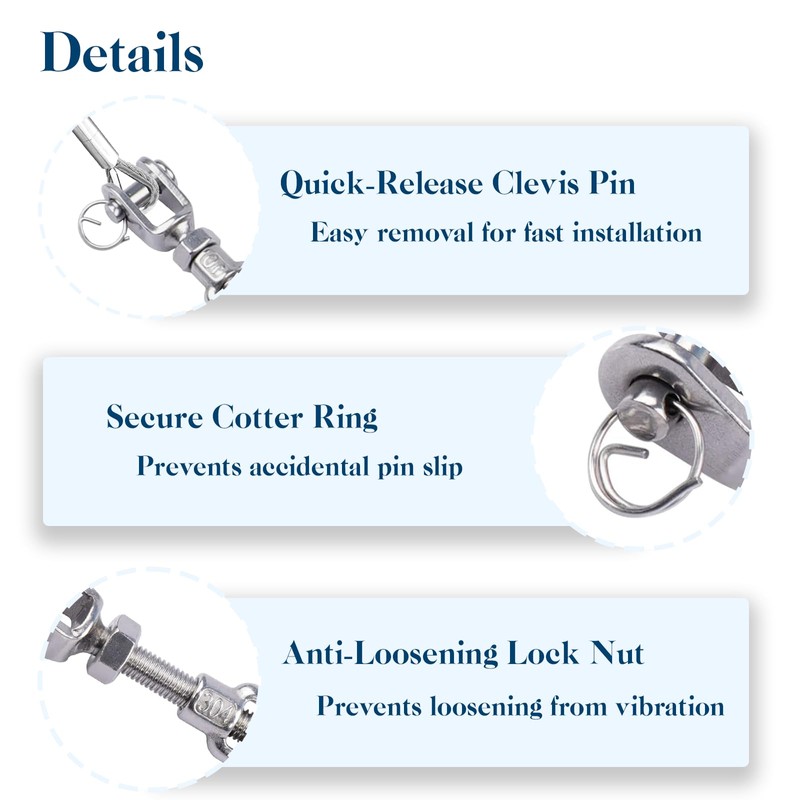 Jaw & Jaw Turnbuckle, Sunxer Tool Turnbuckles 304 Stainless Steel