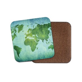 1 x Vintage World Map Coaster - Geography Student Teacher Europe UK Fun #15222