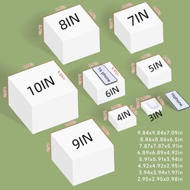 NoderLoya NoderLoya 6Pcs Buffet Risers,Food Risers for Buffet Table Display Stand Shelf for Party Catering Dessert Jewelry Collectibles Acrylic Cube Boxes Display Nesting Risers (White-L(5,6,7,8,9,10))