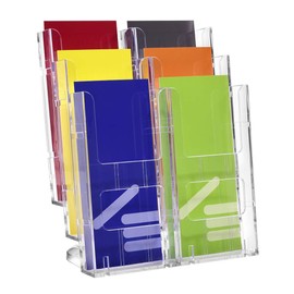 DIN Long (99 x 210 mm) Table Brochure Holder with 6 Compartments / Brochure Stand / Leaflet Holder / Flyer Holder