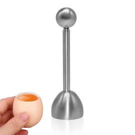 Egg Topper Egg Opener Stainless Steel, Egg Topper Made of High-Quality Stainless Steel, Egg Cutter for Soft, Egg Opener with Ball, Open Boiled Raw Egg Tool, Time-Saving Egg Cutter for Kitchen/Dining
