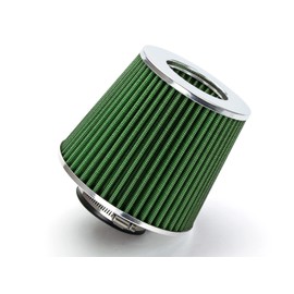 GREEN Inlet Cold Air Intake Cone Replacement Performance Washable Clamp-On Dry Air Filter (3")