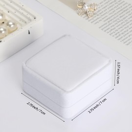 KUKUVR 2 Pieces Classic Velvet Jewelry Earring Gift Box for Stud Earring Necklace Pendant, Jewellry Earring Storage Display Case for Wedding Engagement Birthday Anniversary