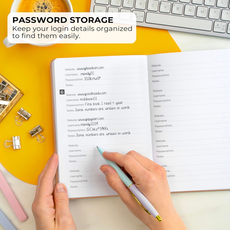 Clever Fox Password Book – Alphabetized Internet Address & Password