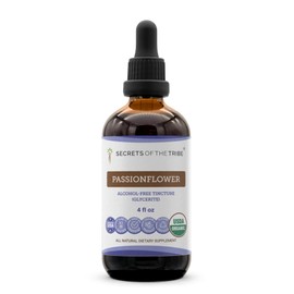 Secrets of the Tribe Passionflower USDA Organic | Alcohol-Free Extract, High-Potency Herbal Drops | Made from 100% Certified Organic Passionflower (Passiflora incarnata) Dried Leaf and Herb (4 oz)
