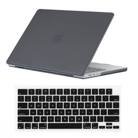 Se7enline Compatible with 13 inch MacBook Air Case M2/M3/M4 Chip 2022-2025 for 13.6 inch Model A2681/A3113/A3240 Laptop Hard Shell Case with Keyboard Cover Skin,(Carbon Fiber) Black