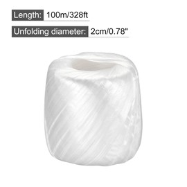 MECCANIXITY Polyester Nylon Plastic Rope Twine Household Bundled for Packing Gardening Craft,100m Length,White Pack of 1