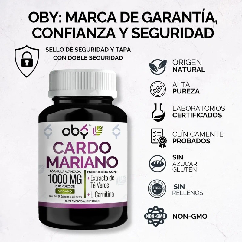 Cardo Mariano Silimarina 100 Natural Extracto Verde Carnitina Milk Thistle