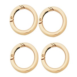 4PCS Stainless Steel O Rings (Gold, 3/4 inch), Round Metal Ring Buckles, Solid Welded Metal Loop for Dog Collars, Macrame, Hanging Strap Slings,Snap Clip Key Rings
