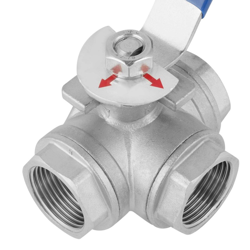 1-Piece Ball Valve DN25 Stainless Steel Three-Way Valve L Type
