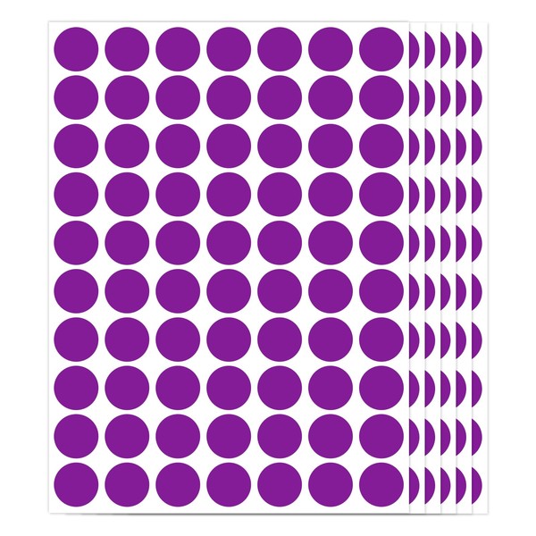 Ouzoustate 1400 PCS Purple Circle Dot Stickers 3/4" Round Color