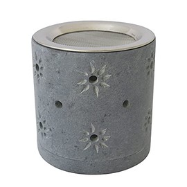 Incense Burner Soapstone Height Approx. 8 cm Diameter Approx. 8 cm Grey