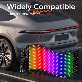 Scrolling Bright Advertising LED Sign, IP65 Waterproof USB LED Car Sign, Bluetooth App Control, Individual Text Pattern, LED Display for Car Bar Party Festival