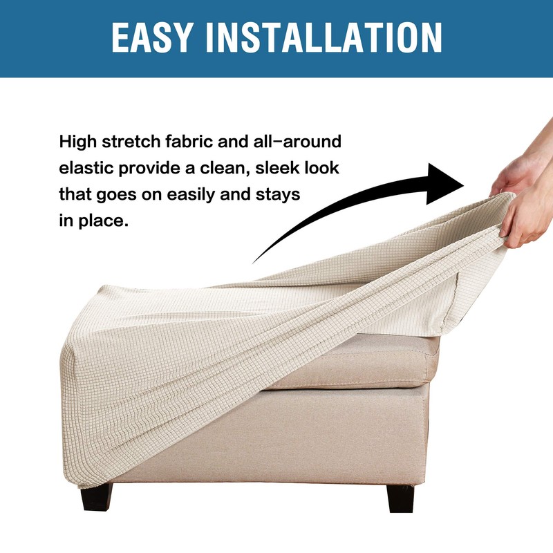 ADPON Rectangle Ottoman Cover Sofa Chaise Part Slipcover Footrest Sofa